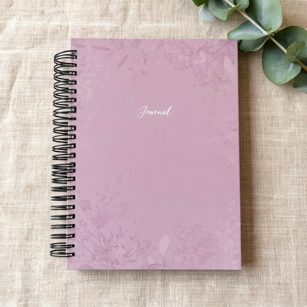 Custom Spiral Journal mockup, 8.5 × 11