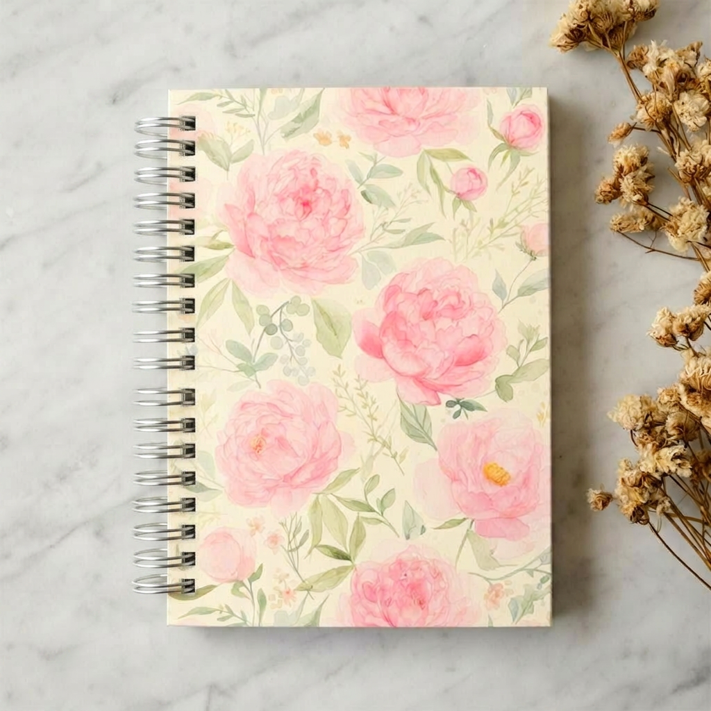 Custom Spiral Journal mockup, 5 × 7